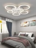 Modern white minimalist circle fan light simple living room ceiling fan smart control ceiling fan light. 4