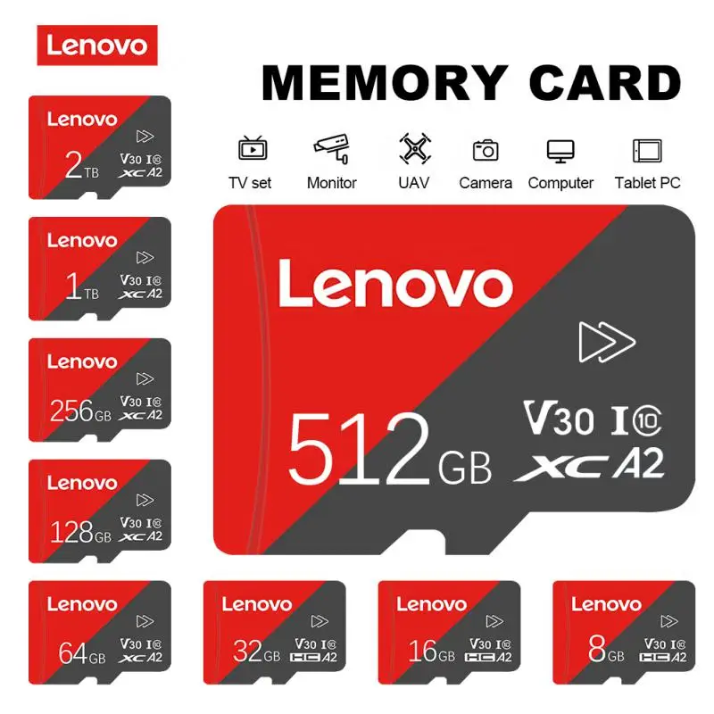 

Флеш-память Lenovo, SD-карты 32 ГБ, 64 ГБ, 256 ГБ, Micro TF/SD-карта 1 ТБ, SD-карта памяти 128 ГБ, Micro Tf-карта, адаптер для телефона Android