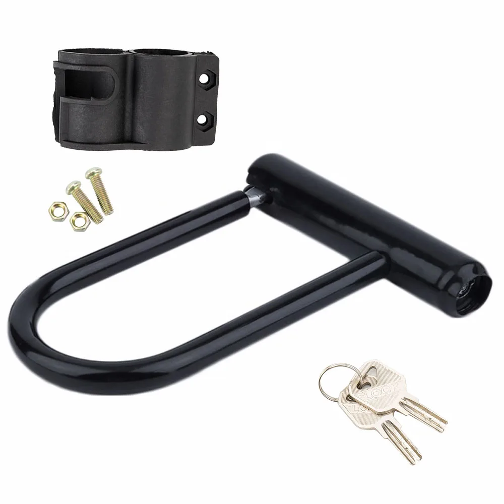 Heavy-Duty Bicycle and Motorcycle Anti-Theft U-Lock with Keys & Mounting Bracket