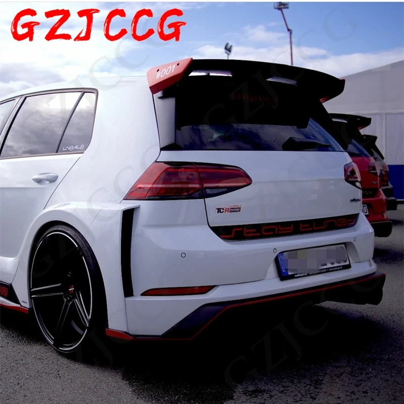 

Для Volkswagen Golf 7 Mk7 7,5 GTI задняя крыша из углеродного волокна черный спойлер из АБС-пластика губа стиль TC 2013-2020