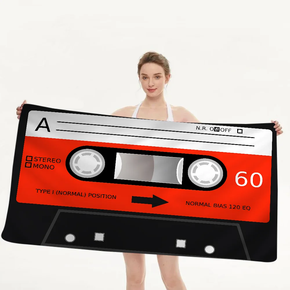 Retro Cassette Music Tape Big Microfiber Beach Towels Quick Dry Towel Sand Beach Towels Pool Towel For Travel Swim Pool Yoga 5