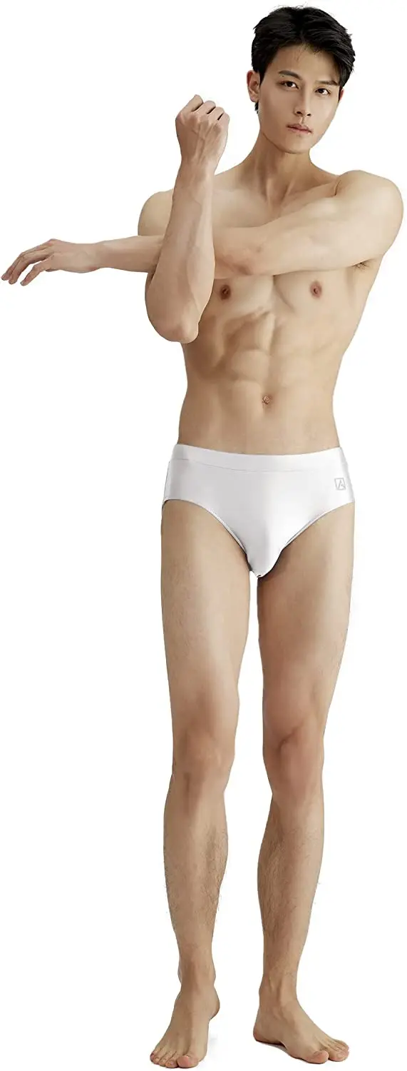 AMORESY Eros series men's underwear solid color comfortable luster oil shine sports ice silk shaping trunks