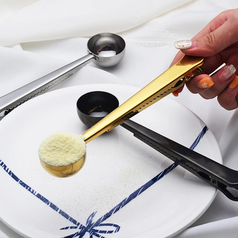 Stainless Steel Coffee Scoop with Clip - Measuring...