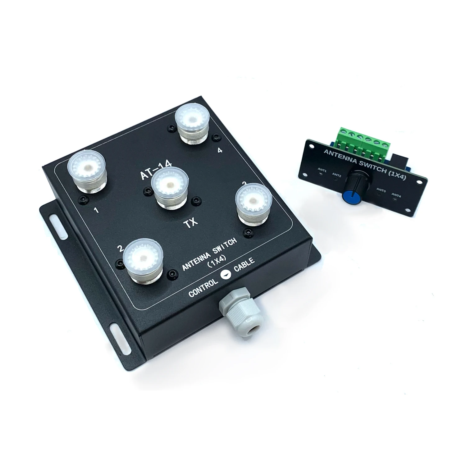 AT-14 4방향 동축 원격 안테나 스위치 편리한 스위칭 1.8MHz-60MHz 500W PEP 햄 라디오 스테이션