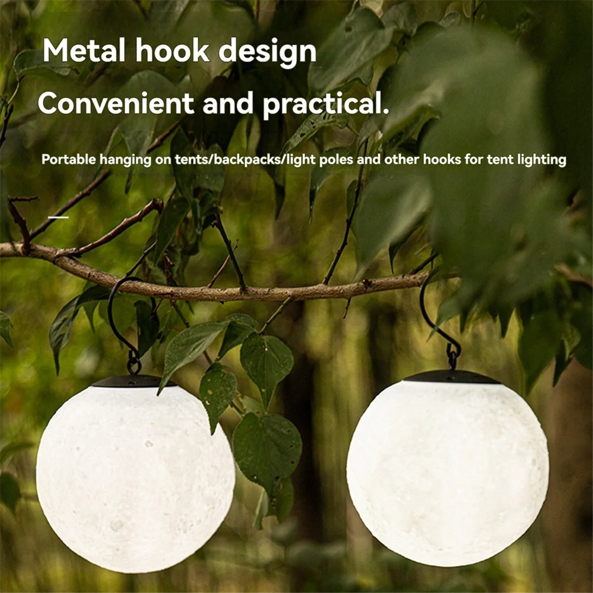 BAAU Outdoor LED Camping Light Waterproof Light Hanging Moonlight Garden Decorative Tent Camping Pendant