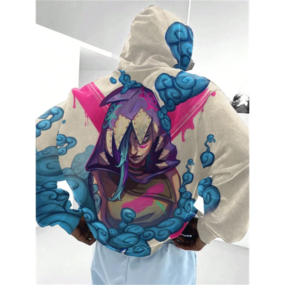 Popular Anime Arcane League Jinx Hoodies 3D Printing Men/Women Cartoon Tracksuit Sweatshirt Long Sleeve Pullover Man Hoodied