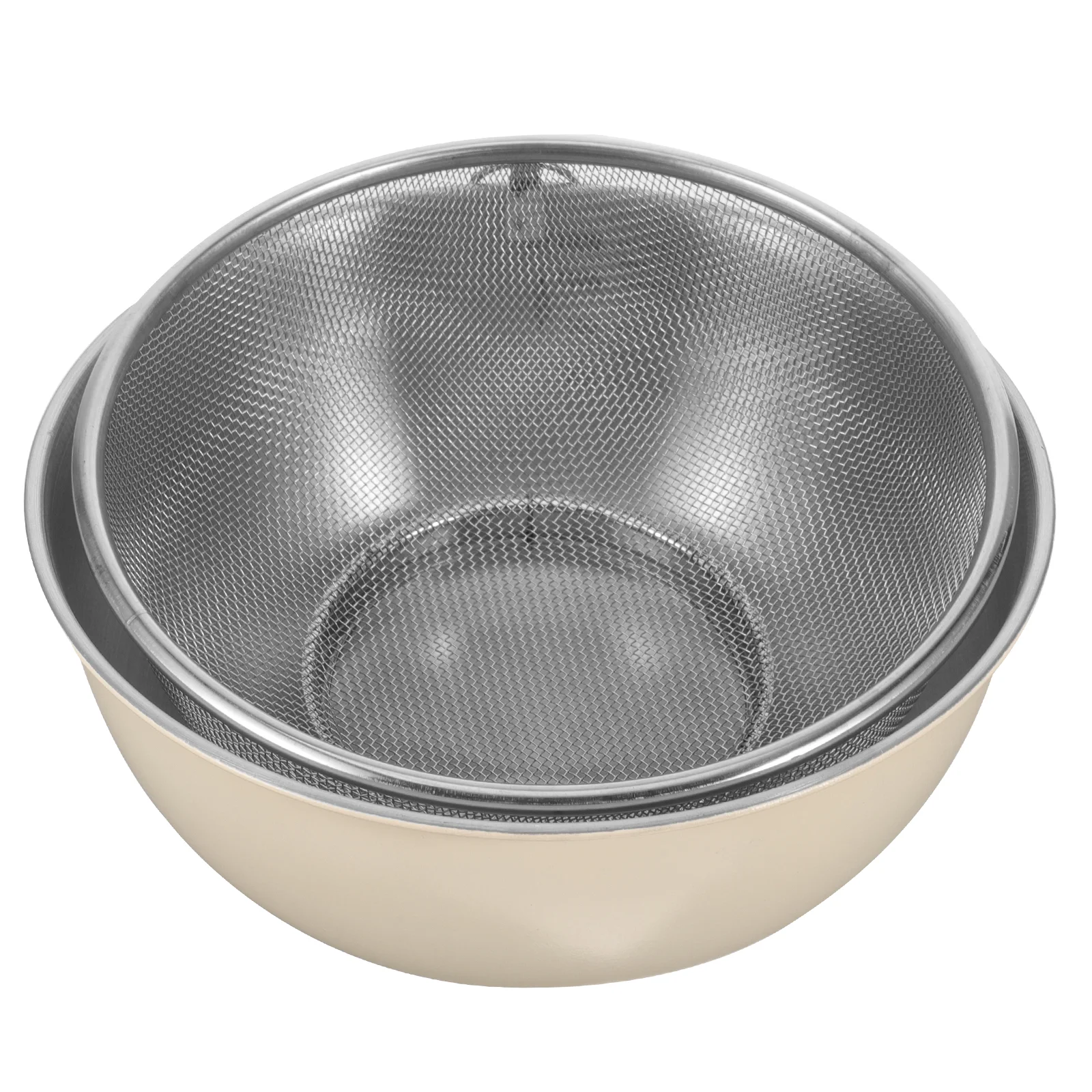 

Stainless Steel Colander Mixing Bowl Rice Washing Bowl Colander Food Strainer Mesh Fruit Vegetable Washing Basket Pasta