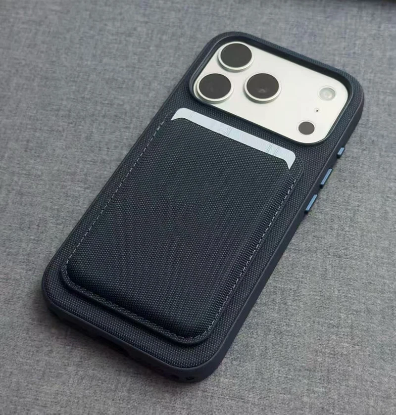 عالية الجودة التكنولوجيا الأصلية المنسوجة حافظة للبطاقات آيفون 17 16 15 14 13 12 برو ماكس الهواء لحقيبة البطاقات المغناطيسية Magsafe الرسمية