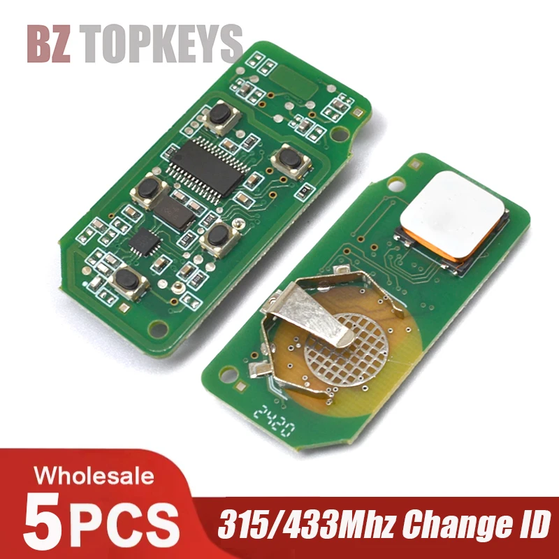 5pcs/Lot Car key PCB electronic board can change ID 315/433Mhz for ...
