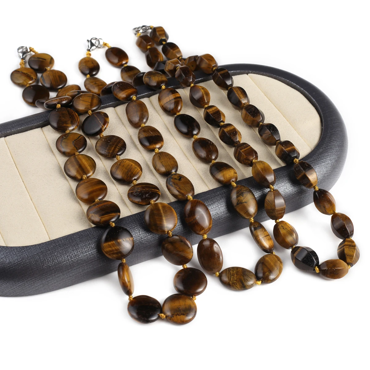 

Vintage Design Natural Tiger Eye Stone Necklace Handmade Reiki Chokers Necklaces for Women Men Yoga Jewelry Gifts