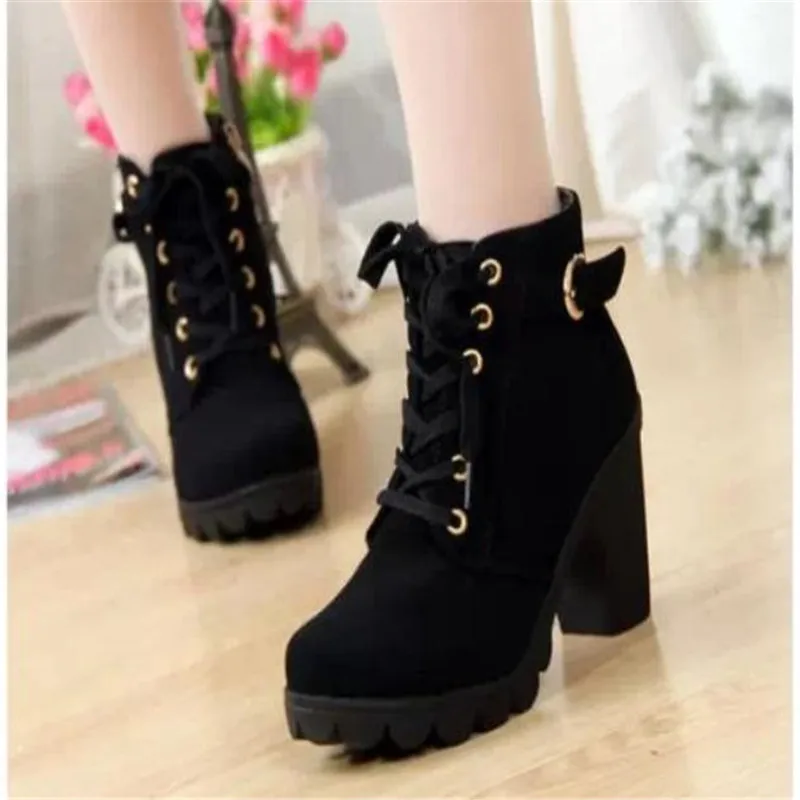 

Autumn Winter Woman Boots Women Shoes Ladies Thick Fur Ankle Boots Women High Heel Platform Rubber Shoes Snow Boots