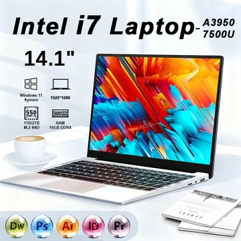 Intel Core i7 7500U A3950 Windows 11 Laptop Gamer SSD 1TB DDR4 12GB Portable Laptops Computer Gaming HD 1920*1020 Notebook PC