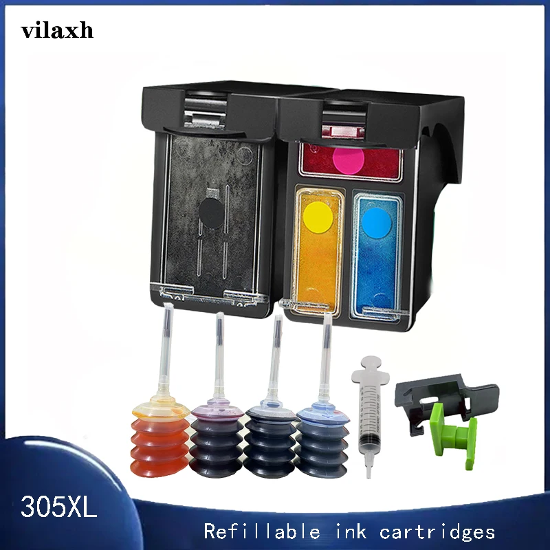 Cartuchos de Tinta de Recarga Vilaxh para Impressora hp 305 305xl Deskjet 2700 2710 2720 2721 2722 2723 4110 4120