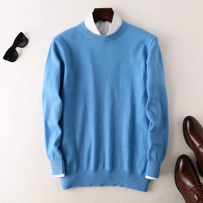 

2022 Cotton Blend Pullover Men Jumper 2022 Autumn Winter All-match Warm Clothes Jersey Hombre Pull Homme Knitted Sweater