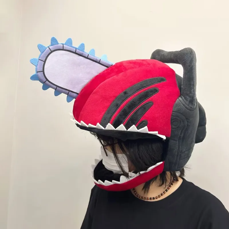 Anime Chainsaw Man Pochita Cosplay Headgear Helmet Cute Plush Doll Cos Carnival Party Kids Gift