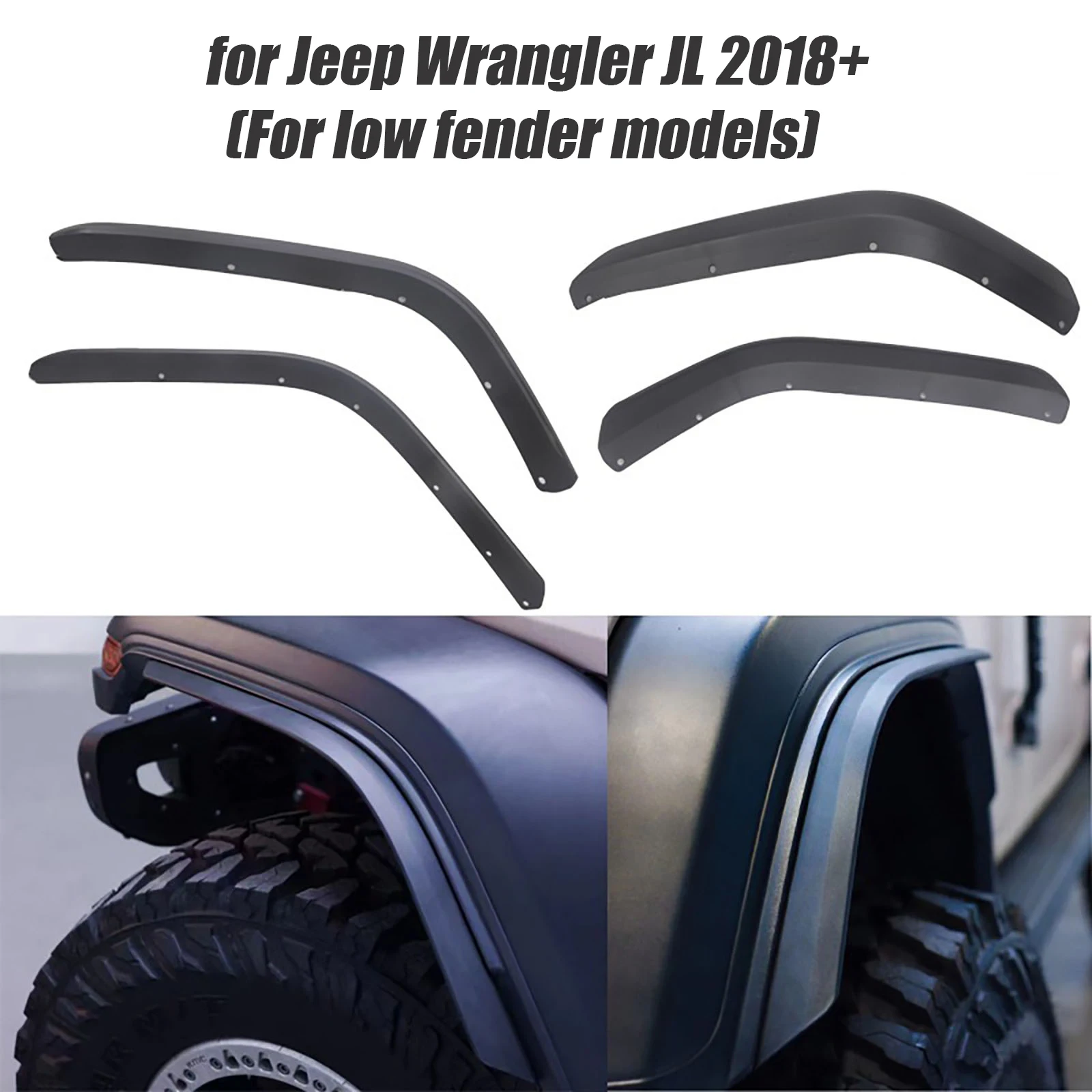 CarWidenMudguardsFenderFlaresWheelEyebrowTrim4pcsforJeep