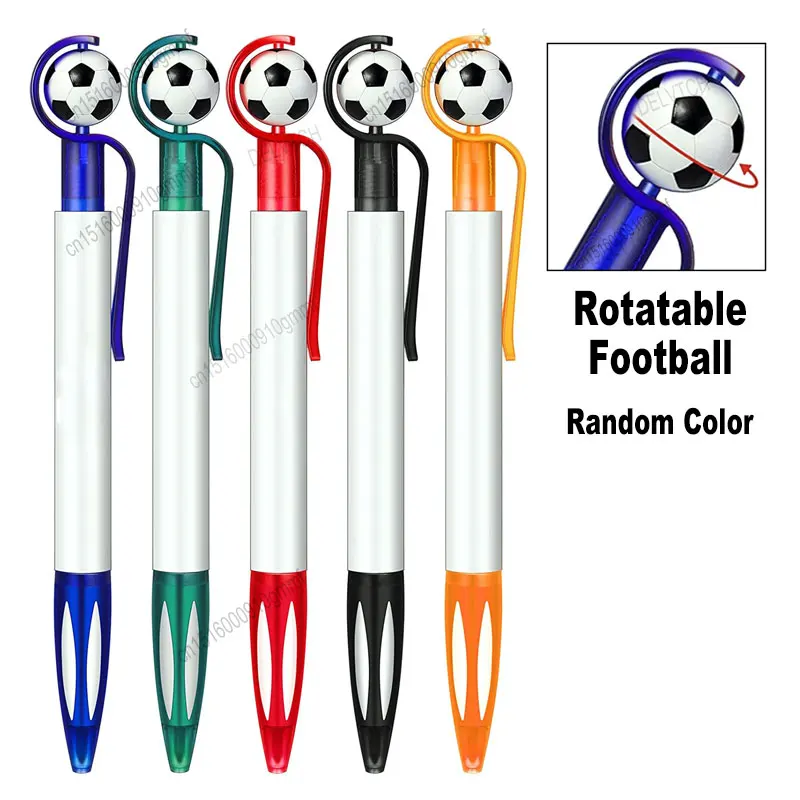 2/4/8/10/20/30/50Pcs Rotatable Football Ballpoint Pen 1.0mm Tip Blue Black Ink Office School Writing Business Signature Ball Pen