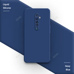 Premium Liquid Silicone Soft Camera Protection Phone Case for OPPO Reno2 (Navy Blue)