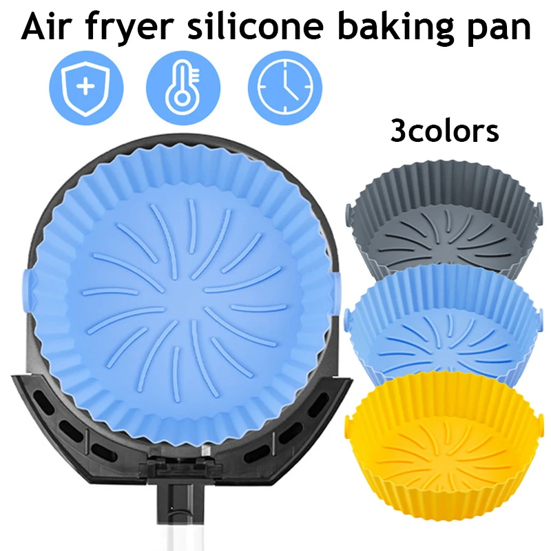Friteuse à Air en Silicone, plateau de cuisson pour four, panier de poulet frit, tapis, Pot rond réutilisable, accessoires de poêle à griller, 2022