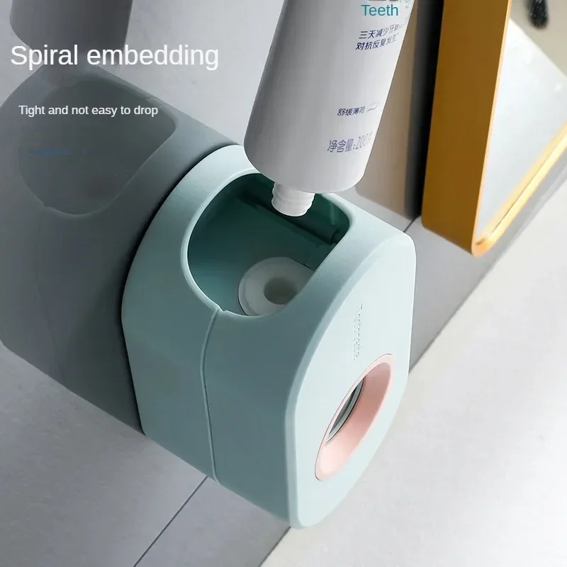 Toothpaste Squeezer Toothbrush Holder Bathroom Storage Rack Adhesive Automatic Toothpaste Squeezer Set Wall-Mounted Wall Suction