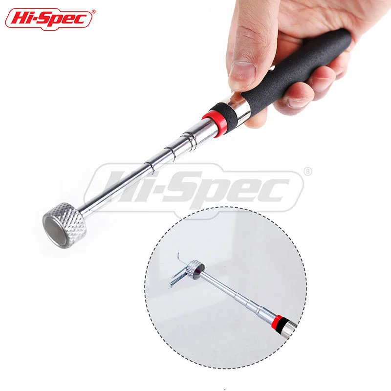 Hi-Spec 2/5/8/10 Lb Magnetic Pickup Tool, 1pc Gap Picker, Strong Magnet Pick Up Pen,Extendable Inspection Tool Kit With Led Ligh