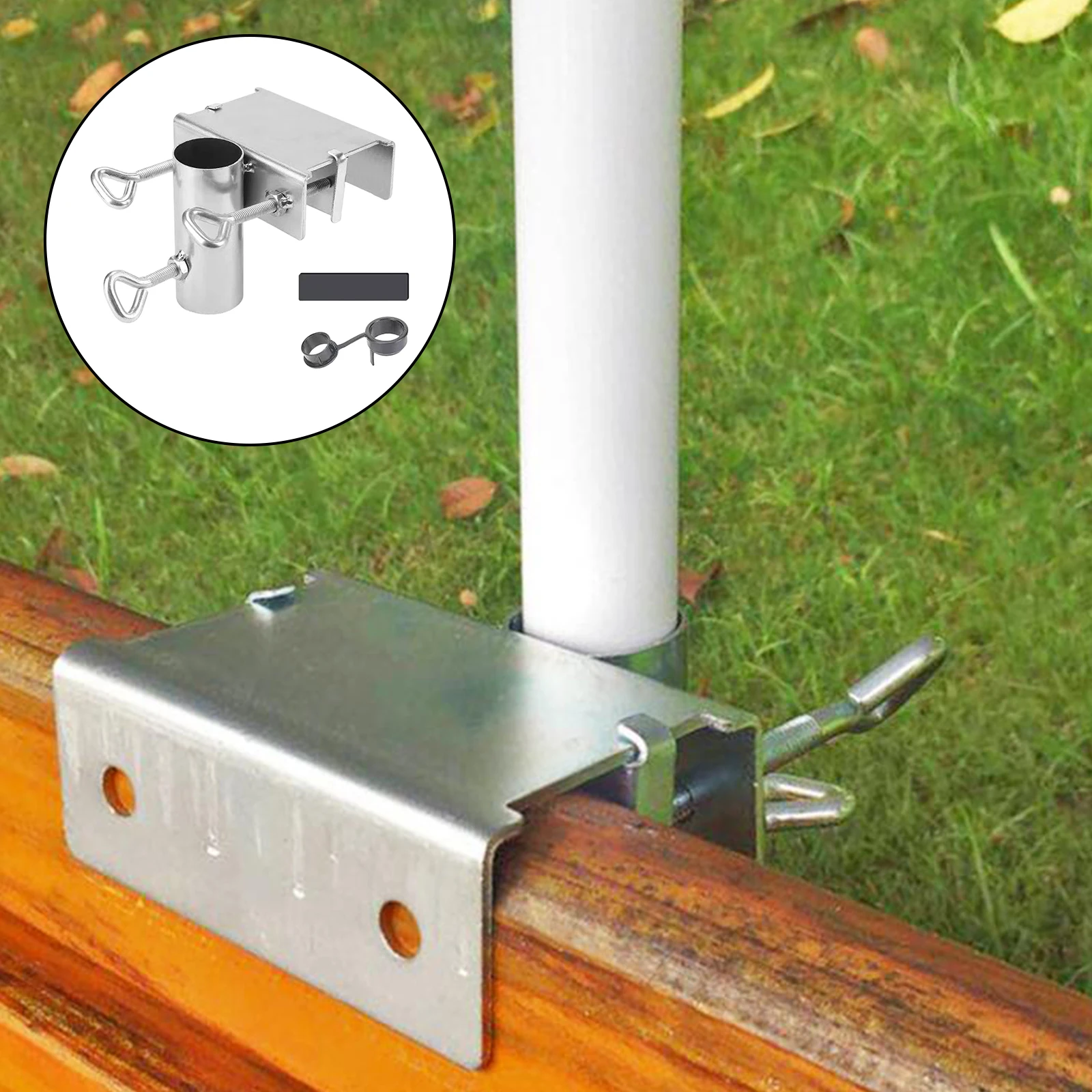 Patio Umbrella Holder Metal Clamp Holder Clip Patio Umbrella Clamp Deck for Desk Beach Fences Chair Courtyard with pipe clamps hardware