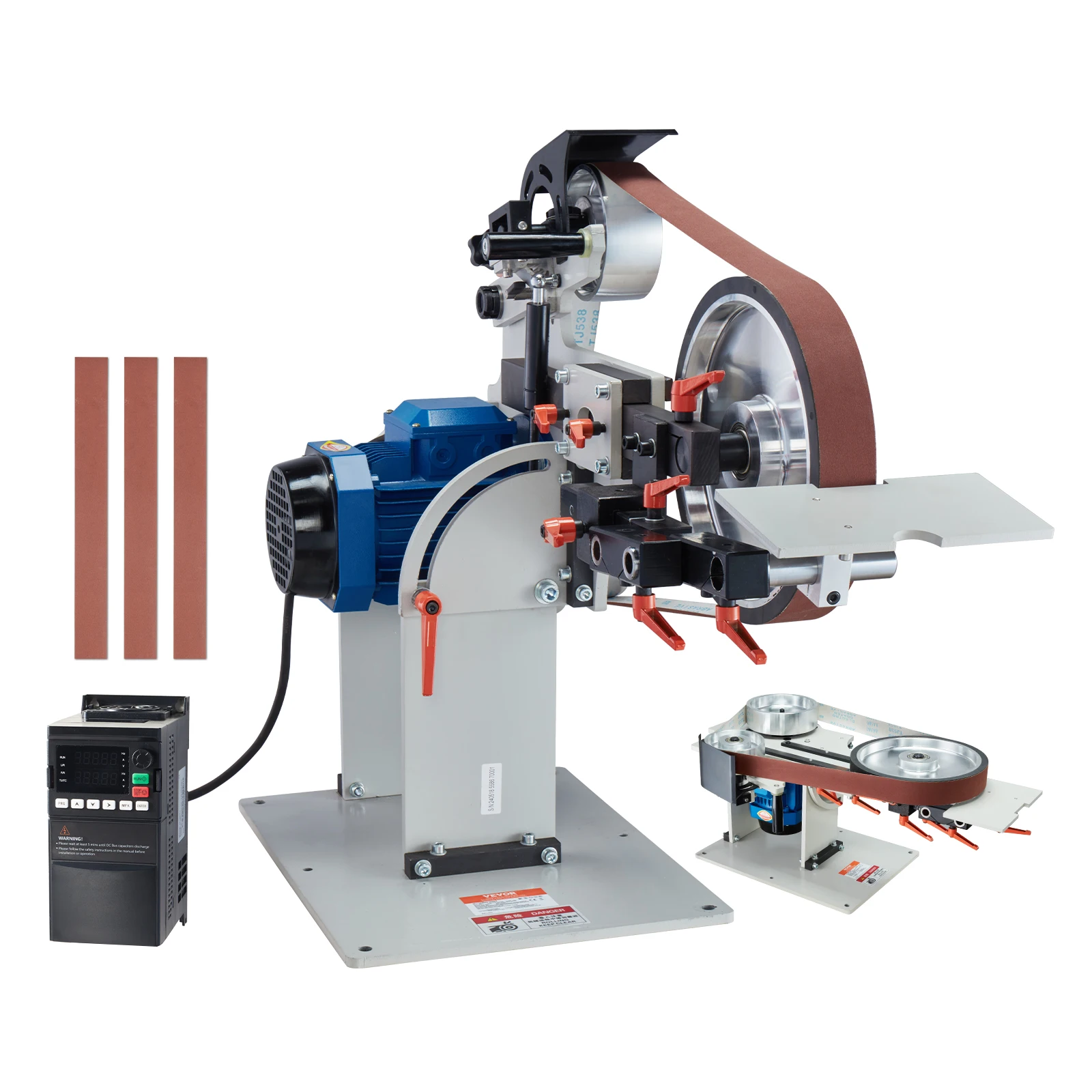 Belt Sander Electric Grinder Variable Speed 1500W Knife Sharpener with Grinding Moulds 3PCS Sanding Belts