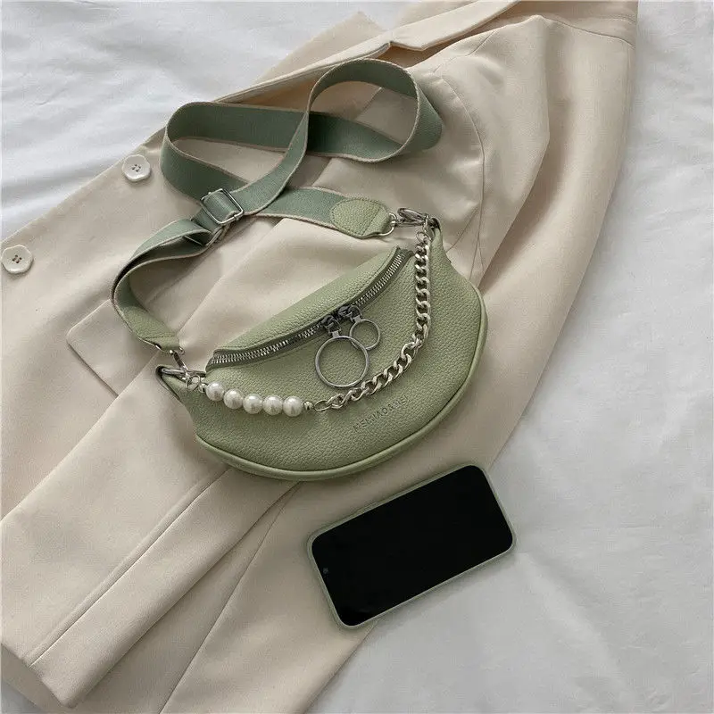 PU Leather Crossbody Bags Women Fashion Designer Zipper Chain