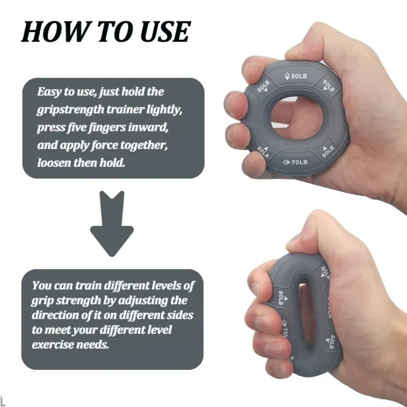 Silicone Adjustable Hand Grip Strength Trainer