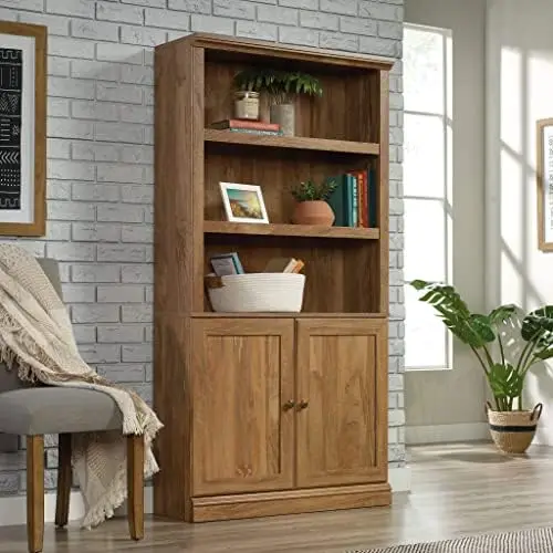 

Bookcase with Doors, L 35.28" x W 13.23" x H 69.76", Vintage Oak finish