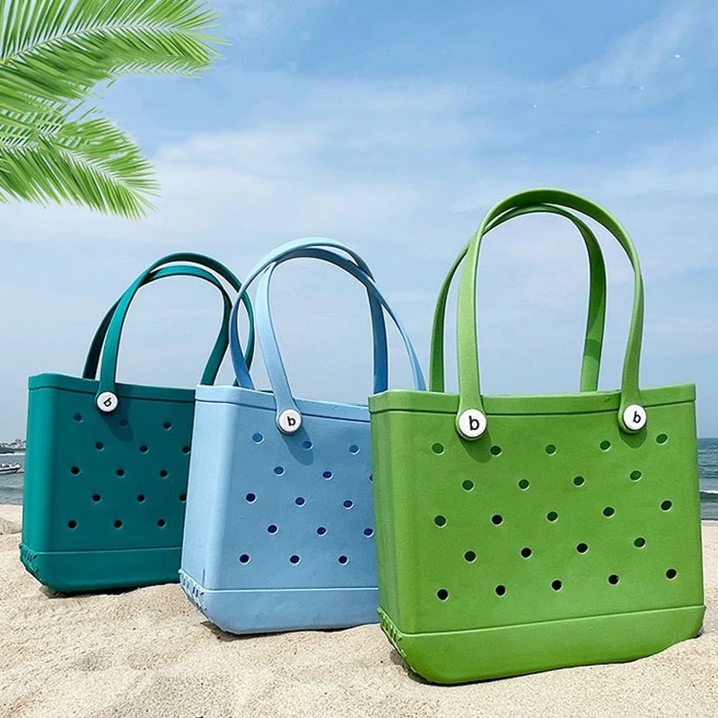 Outdoor Rubber Beach Bag EVA Waterproof Sandproof Durable Open Silicone Tote Bag Beach Pool