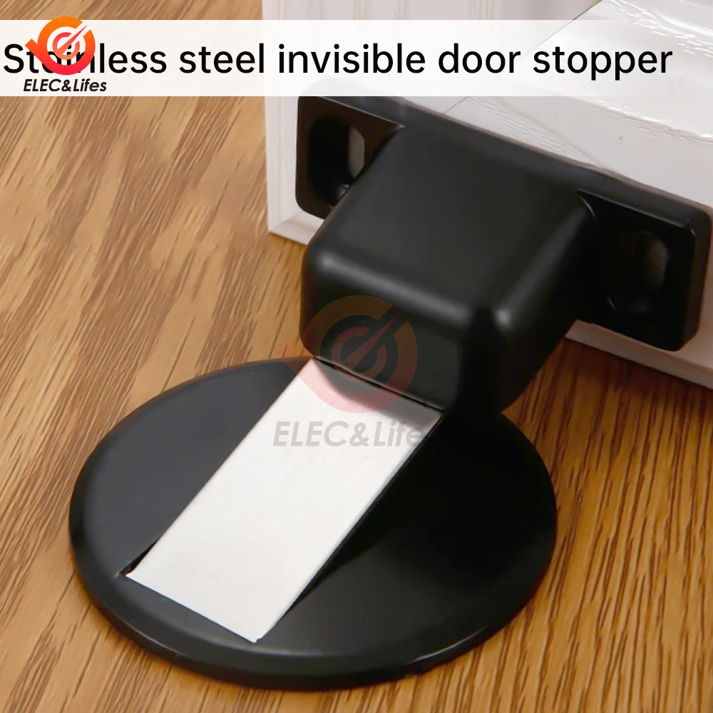 Magnet Door Stops Magnetic Door Stopper Non-punch Six Colors Available Holder Hidden Doorstop Furniture Hardware 1Set