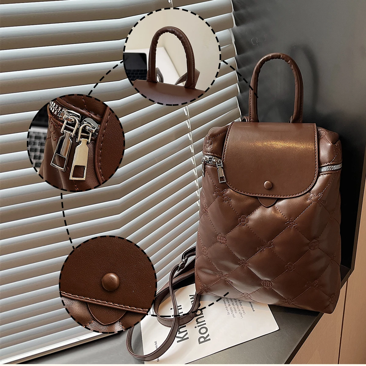 Women's Backpack Casual Commuter Tablet Bag for Women 2025 Versatile Pu Leather Large Capacity Mom Travel Backpack for Shopping, Hiking, and Outings