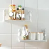 Self-adhesive Bathroom Shampoo Storage Racks Plastic Shelf Storage Organization Shelves Support Holder 5