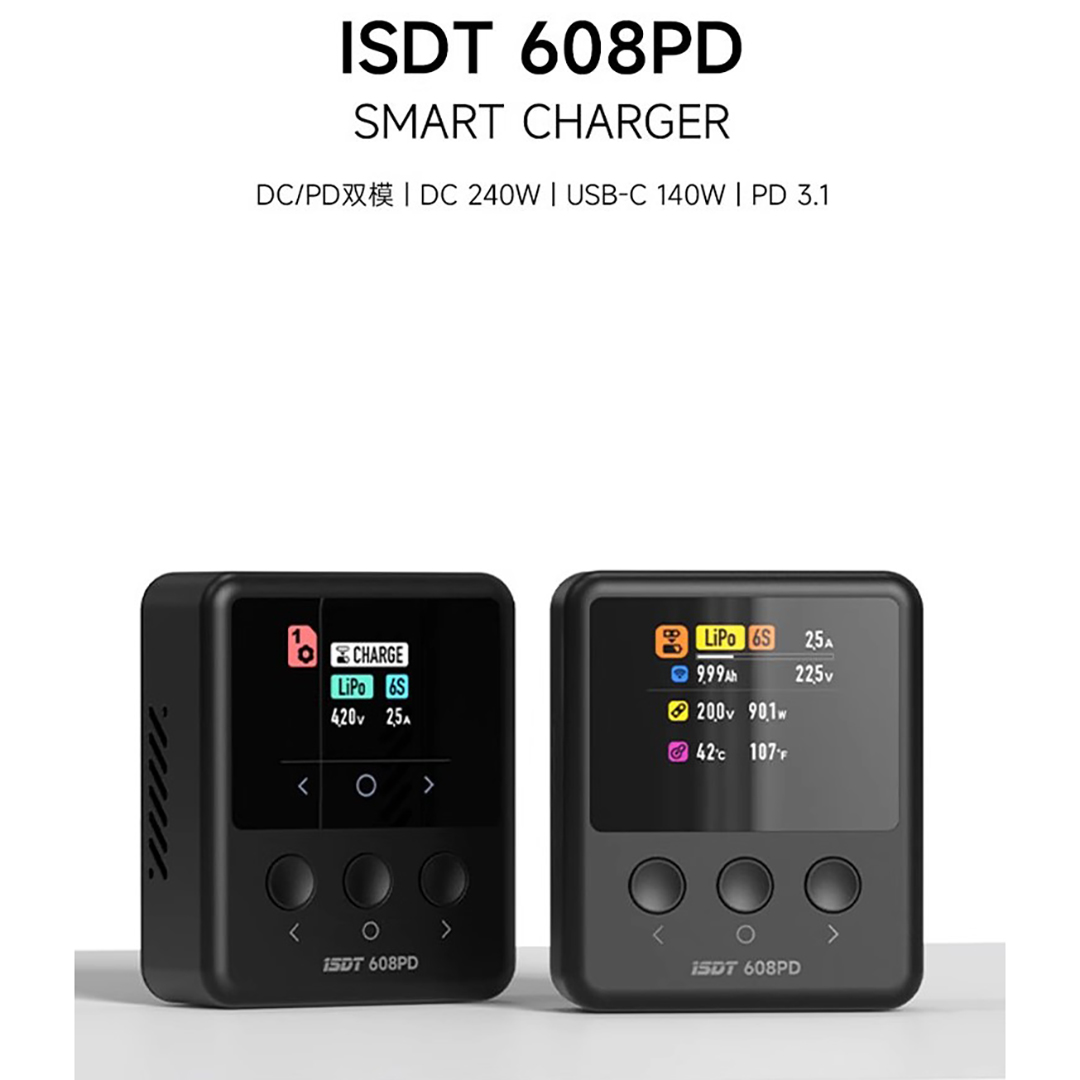 ISDT 608PD intelligent charger dual-mode input APP controls high brightness IPS screen