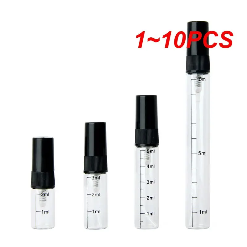 

1~10PCS 2ml 5ml 10ml Black Glass Perfume Bottle With Scale Sample Mist Sprayer Bottle Atomizer Bottle Thin Glass Vials 4#