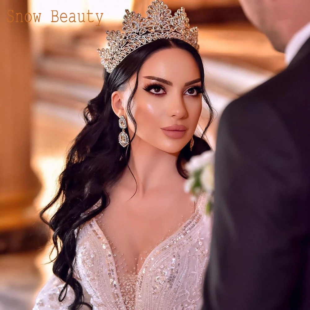 Couronne De Mariée Vintage Noire Avec Strass - Diadème élégant Pour Mariée, Anniversaire, Soirée