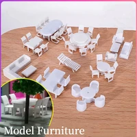 1/25 1/50 1/75 1/100 Scale Furniture for Model Building Layout Dollhouse Table Chair Miniature Accessories Plastic Model Craft 1