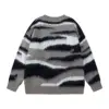 Men's Sweaters Tie-dye Striped Loose Pullovers Simple Daily Autumn O-neck Couple Unixes Clothing Hip Hop Streetwear 2