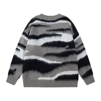Men's Sweaters Tie-dye Striped Loose Pullovers Simple Daily Autumn O-neck Couple Unixes Clothing Hip Hop Streetwear 2