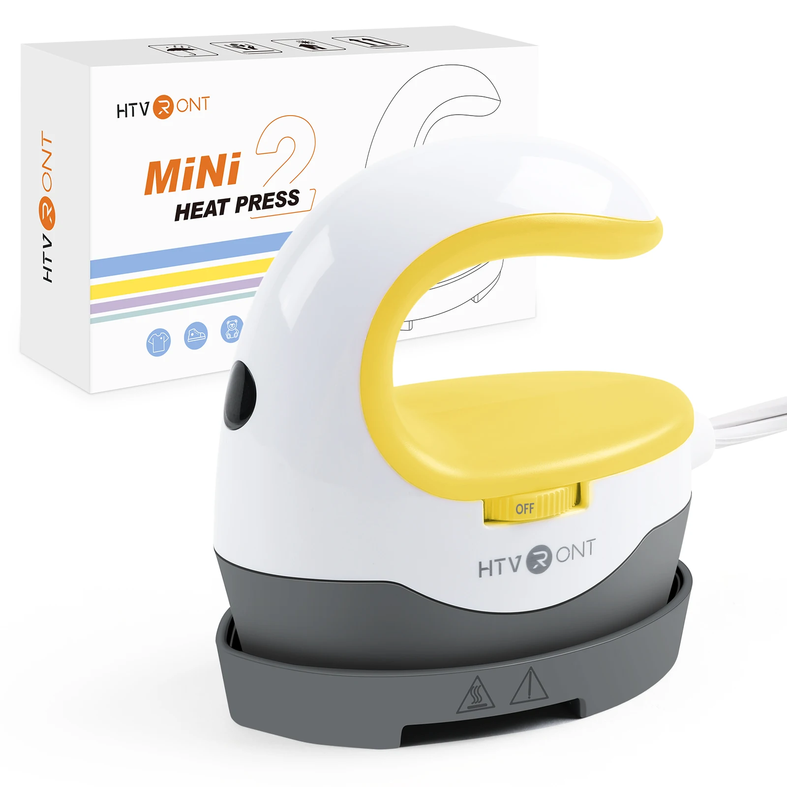 Htvront 2nd Gen Portátil Mini Máquina da Imprensa de Calor Faça Você Mesmo Auto Fácil Aquecimento Transferência Ferro em Htv para Bolsas Roupas Sapatos Chapéu T-shirts - Imagem 6