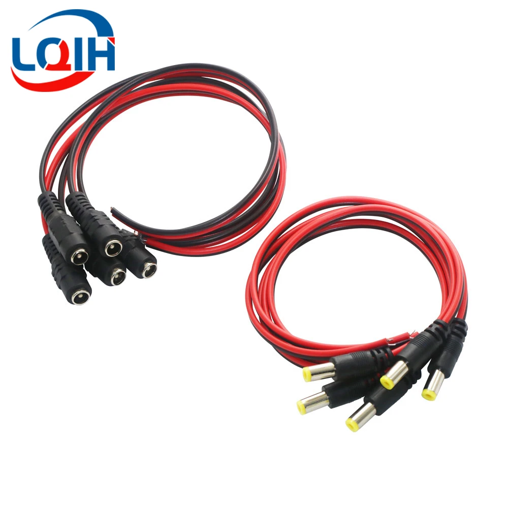 

10PCS/20PCS/50PCS 12V DC 5.5*2.1mm Connectors Male Female Jack Cable Wire Line Adapter Plug Power Supply 5.5x2.1mm Length 20CM