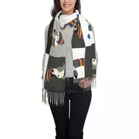 Funny Cartoon Greyhound Whippet Dog Tassel Scarf Women Soft Sighthound Hound Shawl Wrap Female Winter Scarves 2