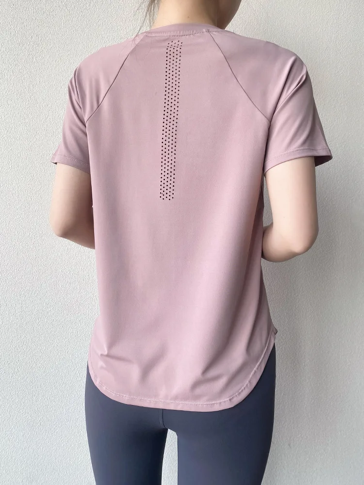 Yoga Top Sports T Shirt Yoga Shirt Sports Shirt Sportswear Woman Gym Yoga Clothes Women T-Shirt Short Sleeve Quick Dry Fitness Top Breathable Running Shirt Yoga Wear