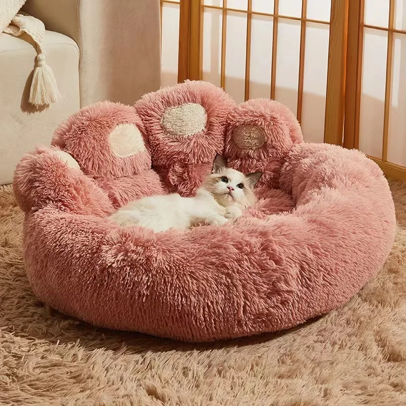 Cama Mascotas Fansu Cama Gato Suave Cama Perro Redonda, Mascotas