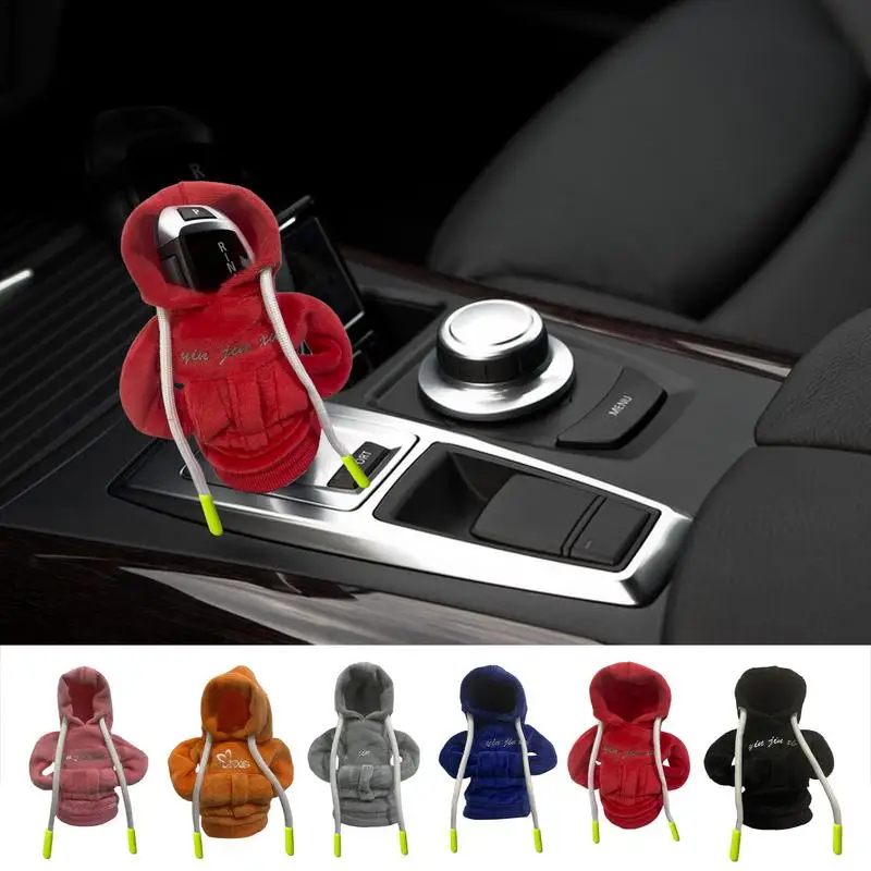 

New Fashion Auto Shift Knob Cover Mini Hooded Sweatshirt Car Shift Cover Manual Automatic Interior Gear Stick Case For Car RVs