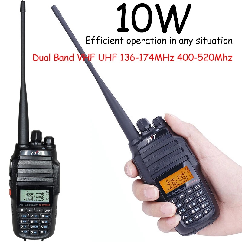 self-driving travel walkie talkie  TYT TH-UV8000D 10W 3600mAh Handheld Radio, Dual Band 136-174/400-520MHz Walkie Talkie