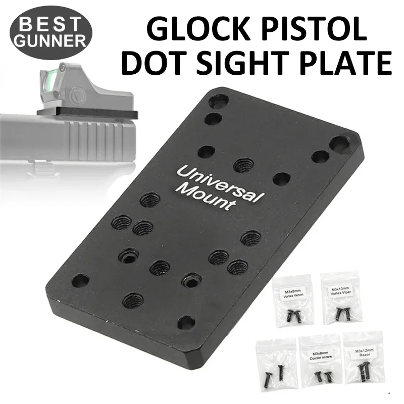 Glock Pistol Rear Sight Red Dot Mounting Plate Kits Fit All Glock Pistol Models Except G21/G42/G43 Tactical Handgun Accessories