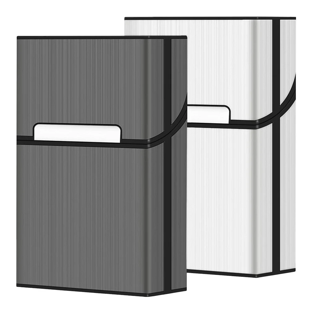Sleek Aluminum Cigarette Case and Tobacco Holder Box