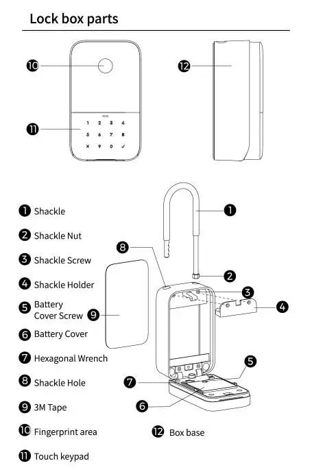 Key Safe TTlock Fingerprint Bluetooth Wifi Digital Key Box App Remote Unlock Wal